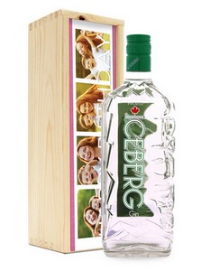 gepersonaliseerde iceberg gin fles met etiket