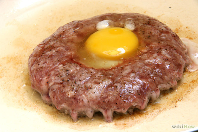 hamburger met ei stap voor stap