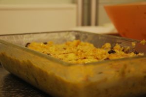 broodpudding voordat hij de oven ingaat